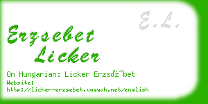 erzsebet licker business card